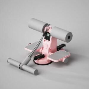 Sit-up helper and crunch device with double suction cups and resistance bands, home fitness equipment for weight loss